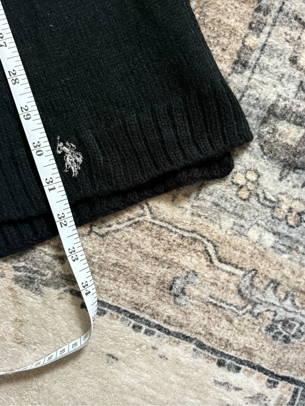 Uspa polo Ralph Lauren black ribbed scarf